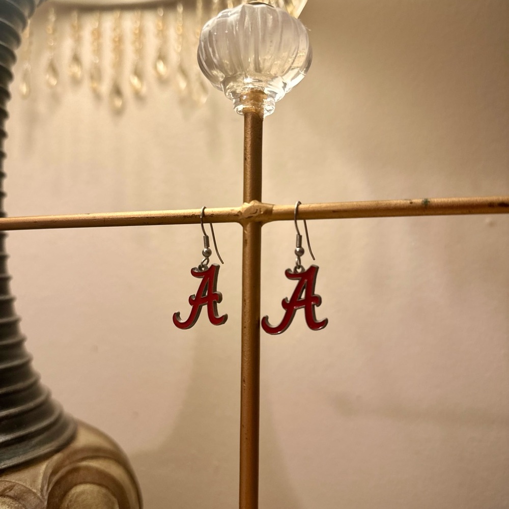 Roll Tide Alabama Football Dangle Earrings